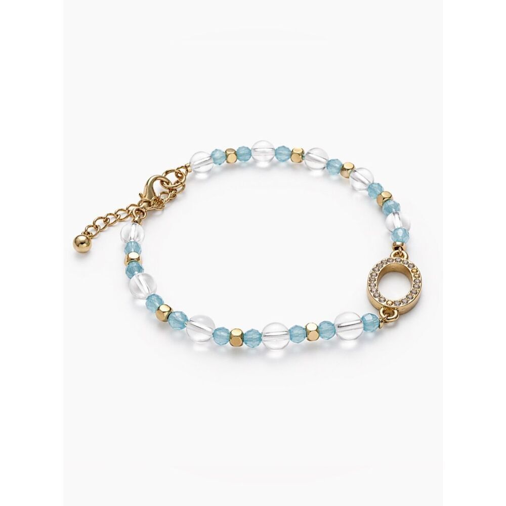 2/$20 Blue Beaded Bracelet with Rhinestones Diamond diamante stones